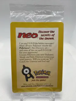 Sealed 2001 Entei Reverse Holo Pokemon Neo Discovery Black Star Movie Promo VTG - Image 1