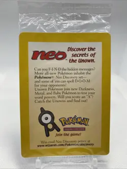 Sealed 2001 Entei Reverse Holo Pokemon Neo Discovery Black Star Movie Promo VTG - Image 2