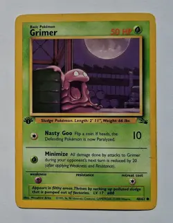 Pokemon - Grimer - Fossil 48/62 1st Edition - Common - HP - Image 1