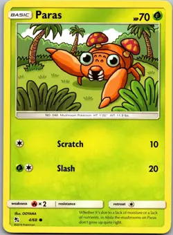 Paras 4/68 Common Hidden Fates Pokemon Near Mint - Image 1