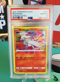 2021 Pokemon SWSH Reshiram #017 Shining Fates PSA 10 - Image 1