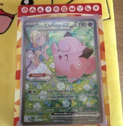 Lillie's Clefairy EX Full Art Ultra Rare Holo 190 HP Pokemon Card 184/159 Sv10 - Image 1