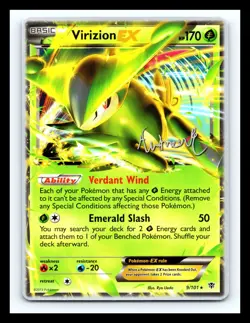 💥 Virizion EX 9/101 Non Holo Rare EX Plasma Blast World Championship Pokemon - Image 1