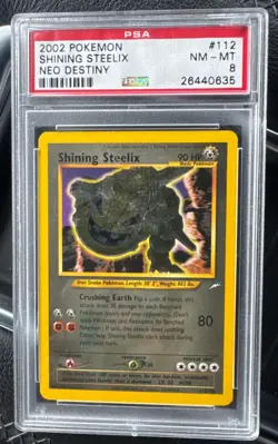 2002 POKEMON NEO DESTINY #112 SHINING STEELIX PSA NM-MT 8 - Image 1