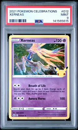 2021 POKEMON CELEBRATIONS #012 XERNEAS PSA 9 - Image 1