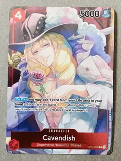 Cavendish (Box Topper) OP01-008 C Romance Dawn Full Art Foil TCG - Image 1