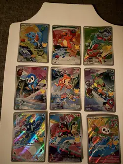 Pokemon First Partner Illustration 30th Collection Complete Promo Set 9 Cards NM - Image 1