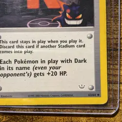 Rocket's Hideout 63/64 Neo Revelation Regular Pokemon Card LP/MP - Image 4