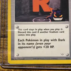 Rocket's Hideout 63/64 Neo Revelation Regular Pokemon Card LP/MP - Image 5