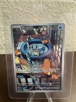 Pokemon TCG Squirtle Stellar Crown Illustration Card 148/142 Near Mint Condition - Image 1