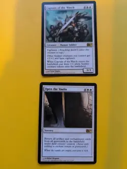 Captain of the Watch & Open the Vaults M10 rare MTG 2 Card. - Image 1