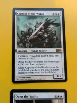Captain of the Watch & Open the Vaults M10 rare MTG 2 Card. - Image 4