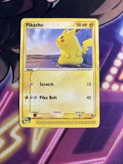 Pikachu 72/100 EX Sandstorm Regular Common Pokemon Card English 2003 HP - Image 1