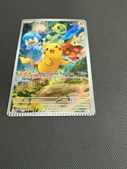 CRIMP ERROR Pikachu Paldea Evolved 2023 Black Star Promo 027 Pokemon Card - Image 3