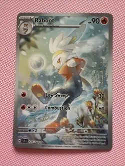 Pokemon Raboot Full Art Illustration Rare Holo Card 147/142 Sv07 NM - Image 1