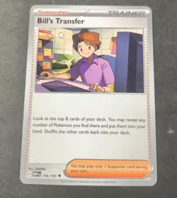 Pokemon 151 Bill's Transfer Uncommon Trainer Card 156/165 NM - Image 1