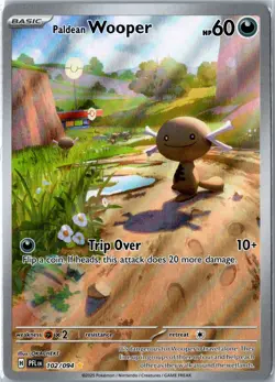 Pokemon Card - Paldean Wooper 102/094 Illustration Rare Phantasmal Flames NM - Image 1
