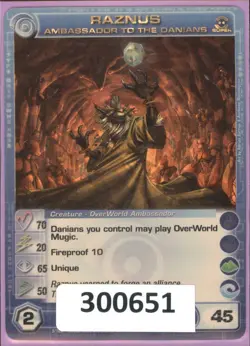 (300651) RAZNUS 70/20/65/50/45 (3 Max Stats) SUPER RARE FOIL Chaotic Card - Image 1