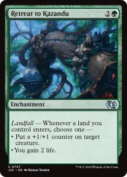 NM Retreat to Kazandu, MTG, Foundations Jumpstart, Magic the Gathering, 707 - Image 1