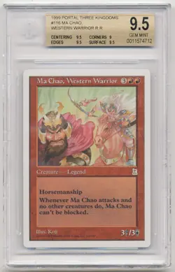 Graded Ma Chao, Western Warrior BGS 9.5 GEM MINT Portal Three Kingdoms P3K MTG! - Image 1