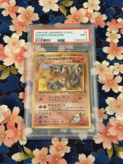 1998 Pokemon Card Japanese Gym 2 Holo BLAINE'S CHARIZARD PSA 9 - Image 1