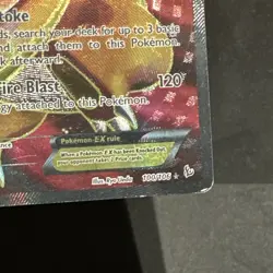 2014 POKEMON CARD TCG XY 100/106 FLASHFIRE FULL ART CHARIZARD EX HP-DMG - Image 4