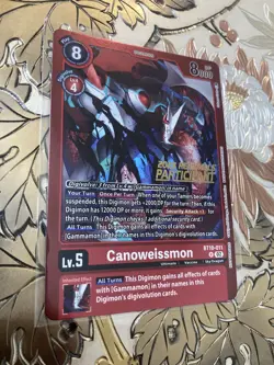 Digimon Card Game Canoweissmon Promo 2023 Regionals Participant BT10-011 R - Image 1