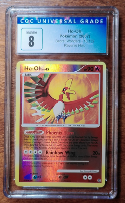 CGC 8 Ho-Oh Reverse Holo 10/132 Secret Wonders 2007 Pokemon Card - Image 1