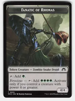 FANATIC OF RHONAS // ENERGY RESERVE DOUBLE-SIDED TOKEN - MTG - Leo LP - Image 1