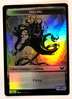 Fractal + Inkling - Double-sided Foil Token - 003/009 + 004/009 - Strixhaven MTG - Image 2