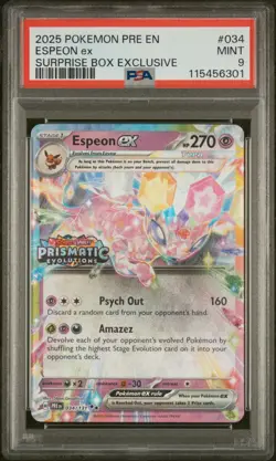 Espeon Ex 034 Pokemon Pre En-Prismatic Evolutions NM PSA 9 - Image 1