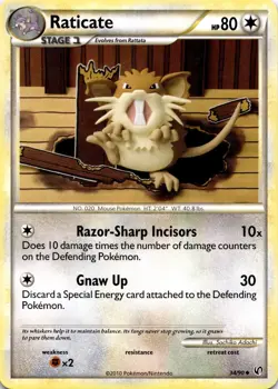 Raticate 34/90 - Undaunted - Pokemon - NM - Image 1