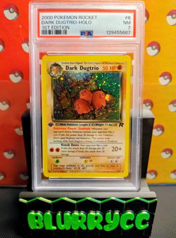 Pokemon TCG Dark Dugtrio Team Rocket 1st Edition Holo 6/82 PSA 7 (2000) - Image 1