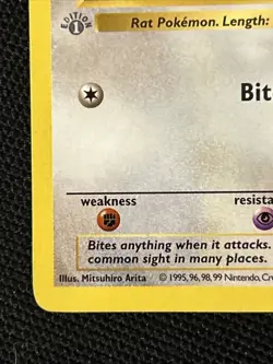 Pokemon Rattata 61/102 (1st Edition) (Shadowless) (Never Played) *Near Mint*￼ - Image 2