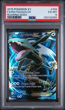 2015 POKEMON XY ROARING SKIES #104 FULL ART/RAYQUAZA EX PSA 6 - Image 1