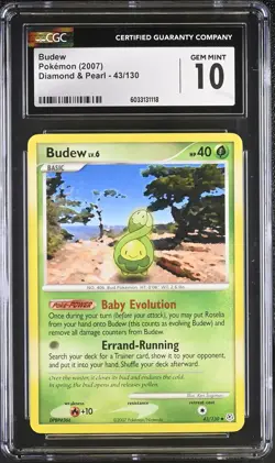 2007 Pokemon Diamond & Pearl Budew CGC 10 #43/130 - Image 1