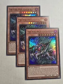 Yugioh! 3x Fire King High Avatar Kirin RA05-EN032 Ultra Rare 1st Ed NM - Image 1