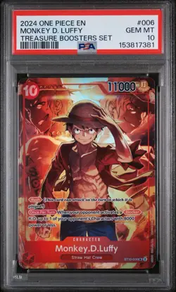 2024 ONE PIECE PROMOS TREASURE BOOSTERS SET #006 MONKEY D. LUFFY PSA 10 - Image 1