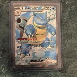 Pokemon Blastoise ex Scarlet & Violet 151 Ultra Rare Full Art Holo 184/165 TCG - Image 1