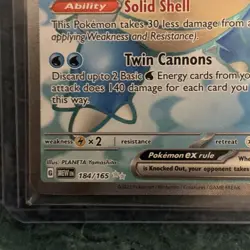 Pokemon Blastoise ex Scarlet & Violet 151 Ultra Rare Full Art Holo 184/165 TCG - Image 5