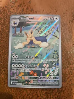 Stoutland 156/086 White Flare Scarlet and Violet Illustration Card NM Pack Fresh - Image 1