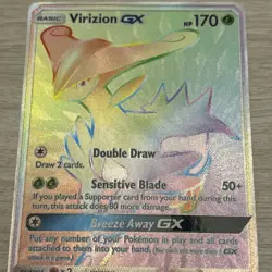Pokemon Virizion GX 217/214 SM Lost Thunder Rainbow Secret Rare NM Card TCG - Image 4