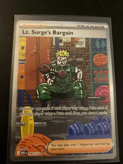 Pokemon TCG Mega Evolutions Trainer Lt. Surge's Bargain Card 185/132 - Image 1