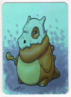 Pokemon Fanart - CHUNKY CUBONE * - SILVER FOIL HOLO Card by SPACED_OUT - Image 1