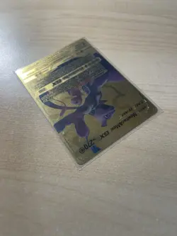 Fan Art - Pokemon Mewtwo & Mew Tag Team GX Gold Foil Collector Card - 270 HP - Image 4