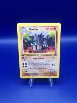 Pokemon Rhydon Jungle 1st Edition Uncommon 45/64 1999 English Card - Image 1