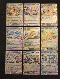 Stamped Pokemon Prismatic Evolutions - 9 Card Complete Eeveelution EX Set NM - Image 1