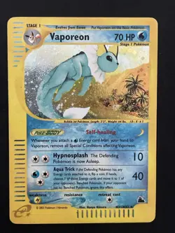 Vaporeon H31/H32 Skyridge Holo Rare Pokemon Card 2003 - Vintage E-Reader - LP - Image 1