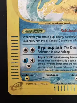 Vaporeon H31/H32 Skyridge Holo Rare Pokemon Card 2003 - Vintage E-Reader - LP - Image 4