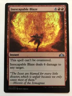 MTG Guilds of Ravnica Inescapable Blaze Foil 107/259 NM - Image 1